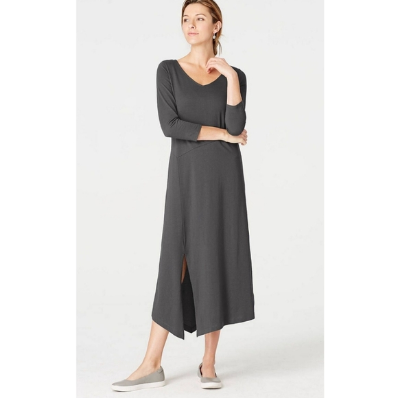 J. Jill Dresses & Skirts - J. Jill PureJill Gray Casual V-Neck 3/4 Sleeve Dress